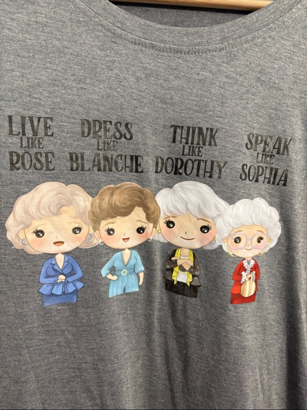 Gray Short-Sleeve Graphic Tee Featuring “Golden Girls”